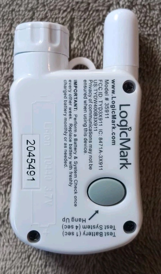 LogicMark Freedom Alert 2-Way Voice EMERGENCY PENDANT COMMUNICATOR Model 35911 