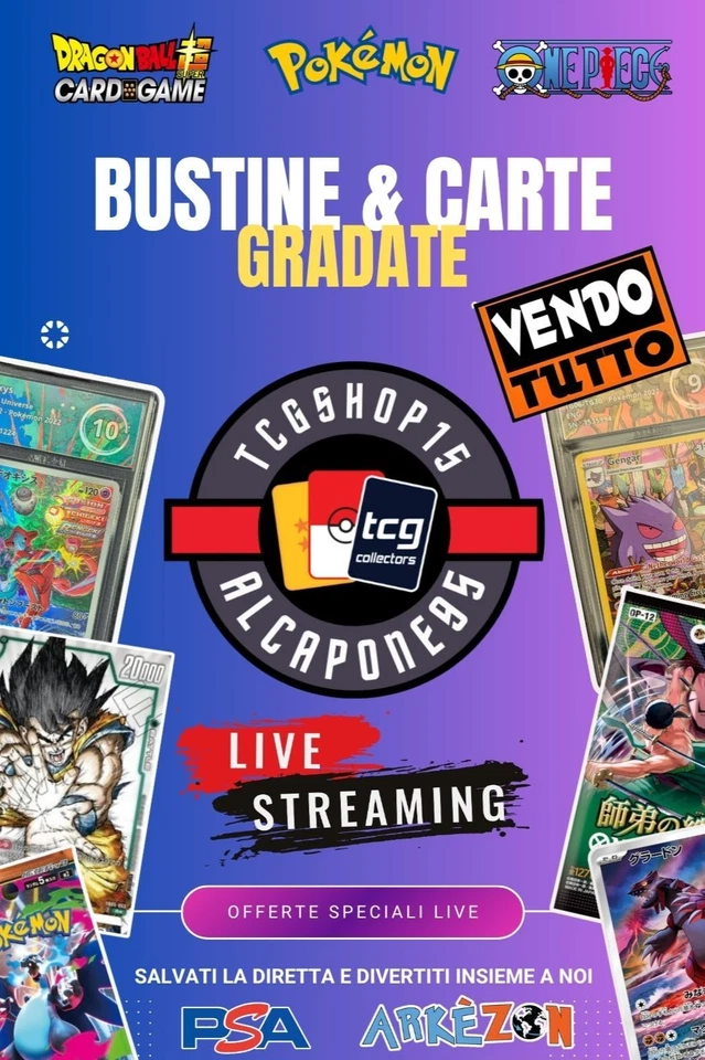 Carte Gradate  + bustine pokemon | Rip&Ship aperto in Live