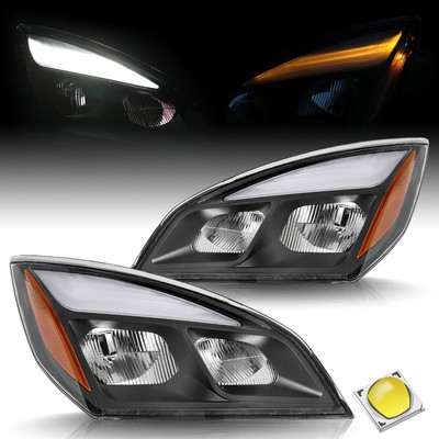RH+LH For 2018-2025 Freightliner Cascadia Full LED Black Housing Headlights Pair