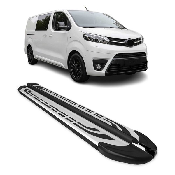 Trittbretter Seitenschweller FüR Toyota Proace 2016-2026 L2 L3 Alu Schwarz-image