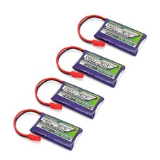 4pcs Turnigy Nano-Tech 350mAh 1S batteria LiPo 3.7V 65C 130C (connettore JST)