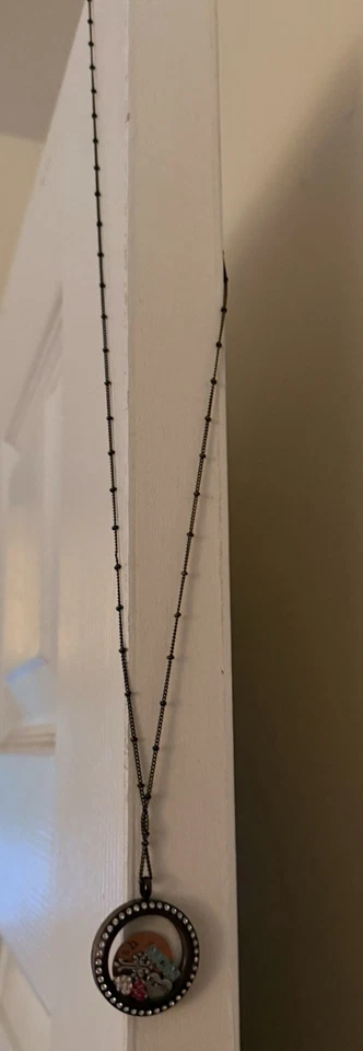 Medallón Origami Búho Marrón Estrás Mamá Fe Amor con Cadena y Dijes Extraíbles Foto 2 de 4