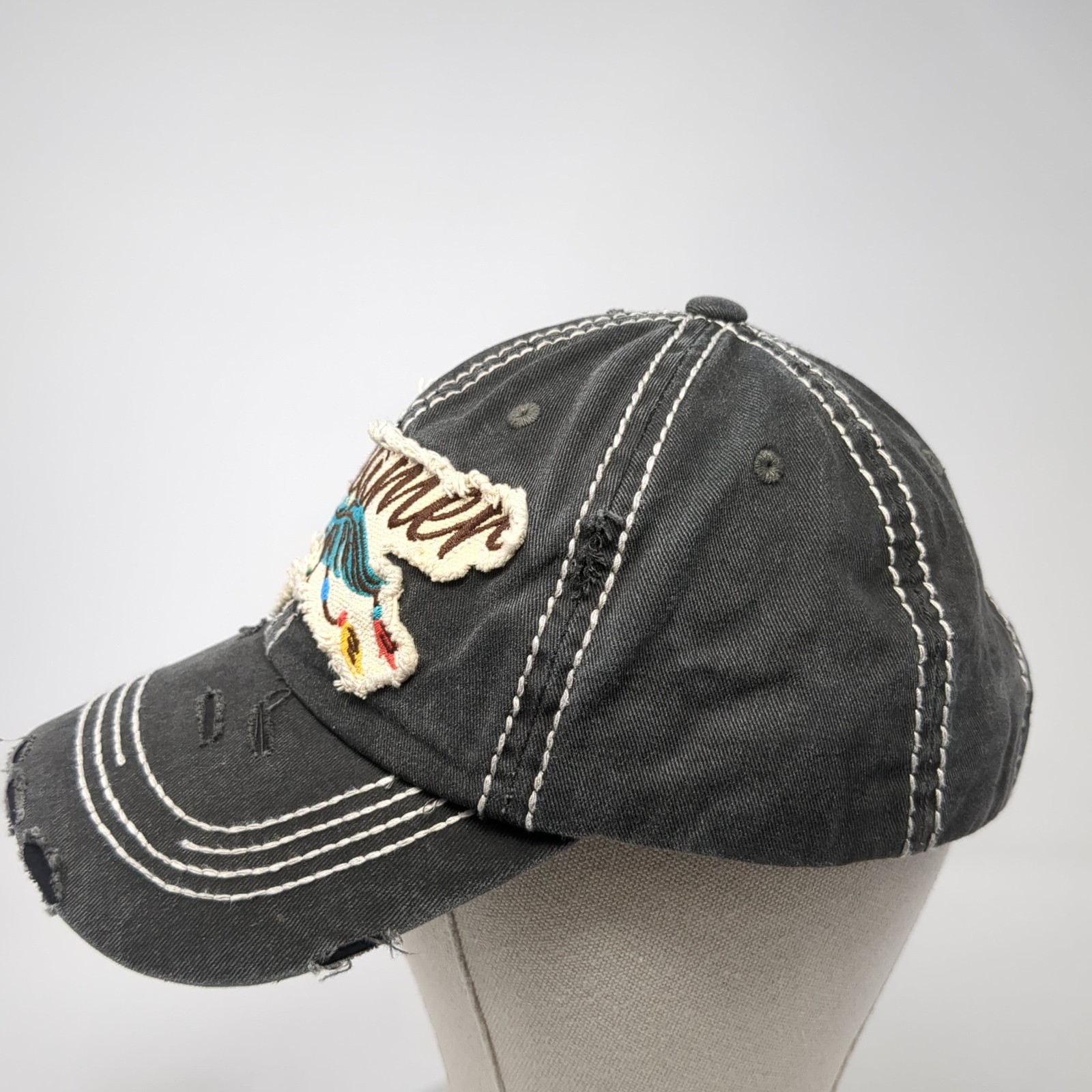 Dreamer Strapback Hat Solid Gray One Size Adjusta… - image 3