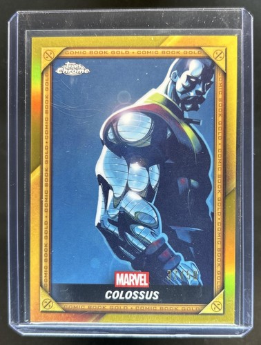 2025 Topps Chrome Deadpool Colossus Comic Book Gold Refractor #37/50