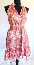 NEW! Chelsea & Violet paisley, ruffle-hem, sleeveless dress - Size XS