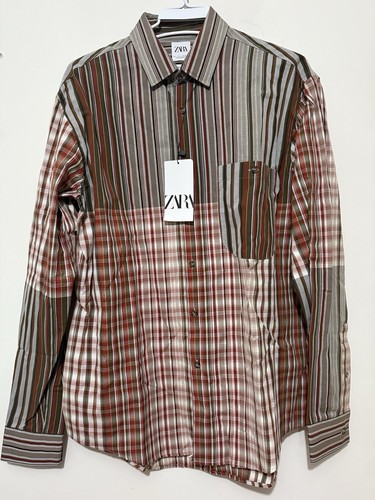 Zara Man Shirt Multicolor Plaid Size Large NWT - Picture 1 of 5