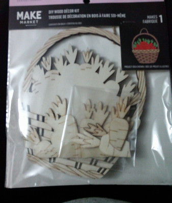NEW Make Market DIY paint your own EASTER BASKET W/ CARROTS wooden hanging sign