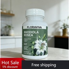 Floraviva Rhodiola Rosea Capsules   1 Pack 60 Caps for Energy, Focus  Mood