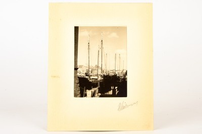 1935 Matted 6¼x7¾ B&W Photo Sail Boats Masurian Journey: Königsberg - Megel V24