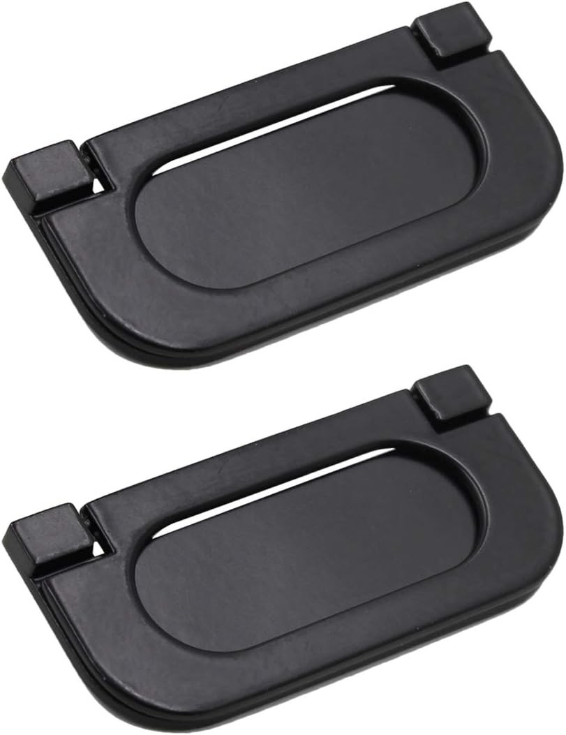 Yoohey 2 Pack Modern Flush Ring Pull Mount Door Handle 2.5 Black