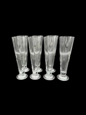Vintage Set Of 7 Crystal Large Tall Beer Pilsner Glasses 