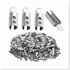 200 Pieces of Stainless Steel Fold Crimp Ends for Jewelry Making