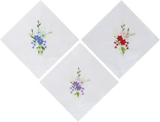 Mens Handkerchiefs Cotton 3Pcs Pocket Squares Set for Men/Women, Hankies for Dai