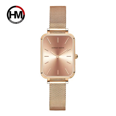 Rectangle Ultrathin Nordic Simple Style Steel Mesh Women's Quartz Watch