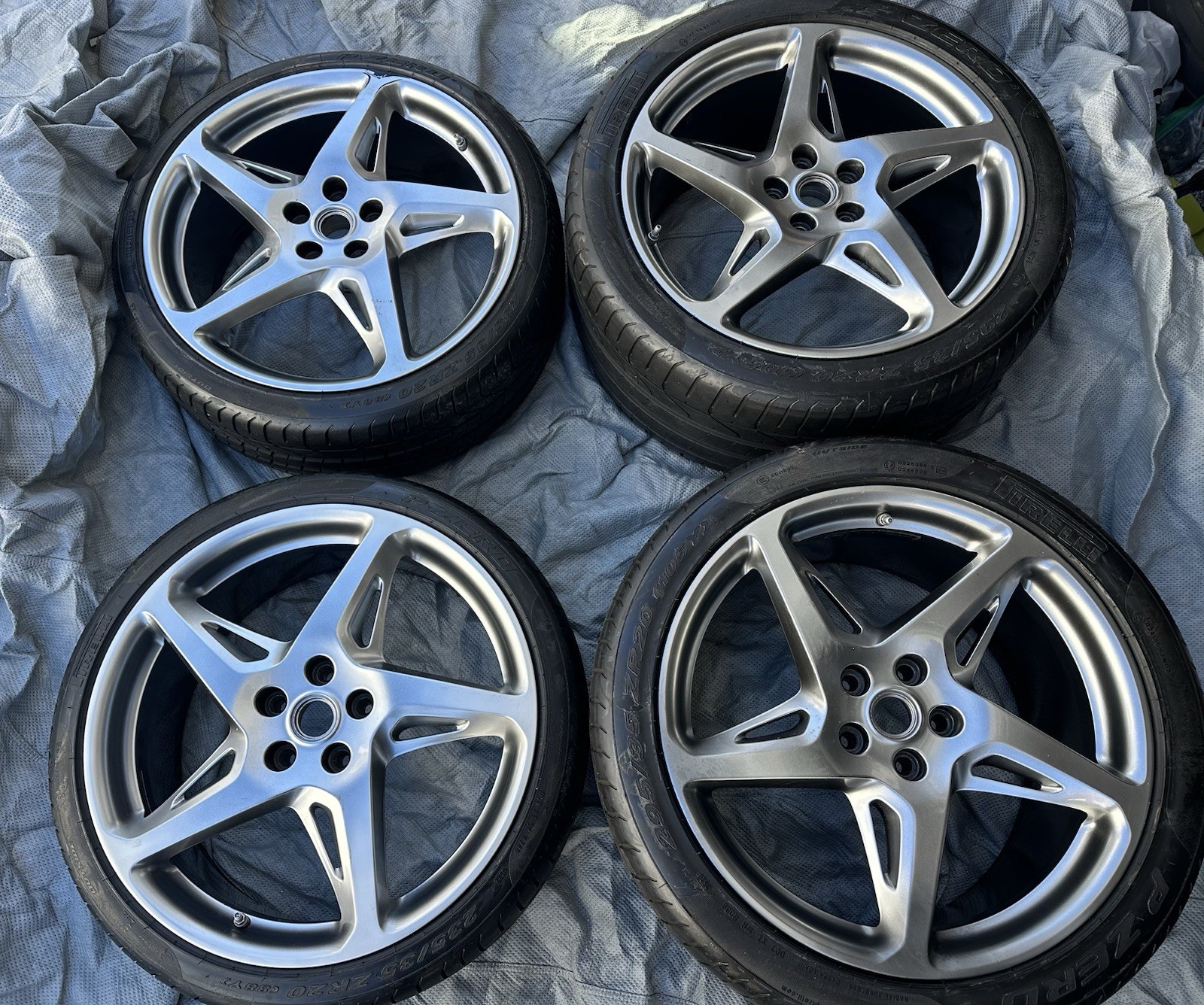 2010-2015 OEM Factory Ferrari 458 Wheels Rims Tires 20" Shadow Chrome