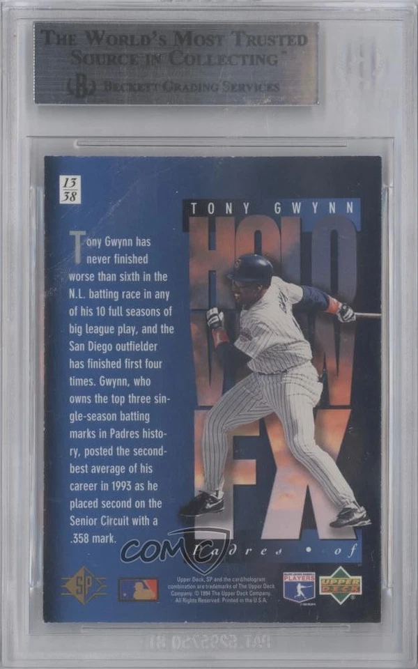 1994 Upper Deck SP Holoview FX Tony Gwynn #13 BGS 8.5 HOF - Image 2 of 2