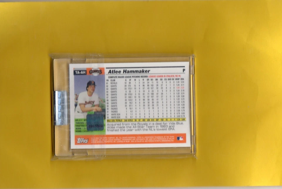2005 TOPPS UNCIRCULATED CERTIFIED AUTO ATLEE HAMMAKER #TA-AH - Image 2 of 2
