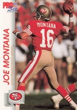 Joe Montana 1992 NFL ProSet Football Card #649