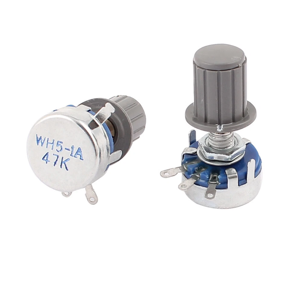 2 stück WH5-1A 47K ohm Rundschaft Karbon Geradelinig Potentiometer w-Regler auf - Bild 1 von 1