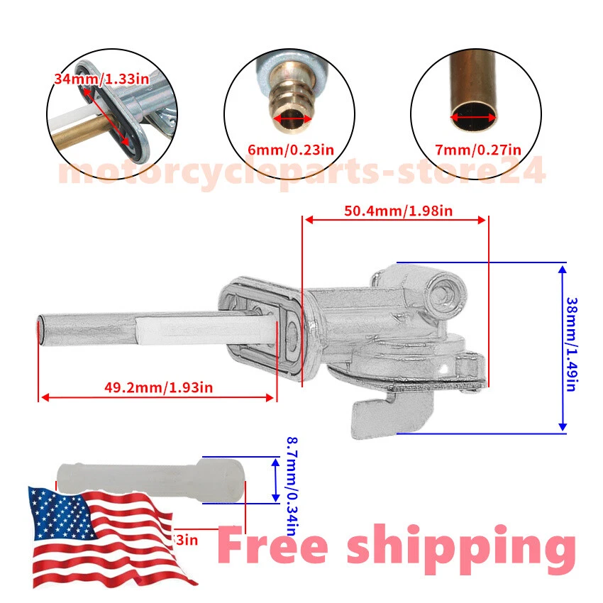 Gas Fuel Cock Valve Petcock for Kawasaki KLX125 03-06/ KLX250 94-96/KLR250 87-03 Foto 2 de 4