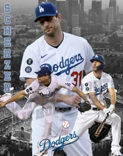 LA Dodgers Lithograph print of Max Scherzer 2021  11 x 14