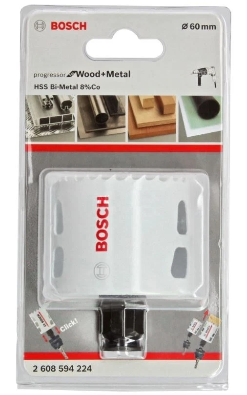 BOSCH POWER CHANGE HOLE SAW 60mm HOLESAW 2608594224 PROGRESSOR BIMETAL HSS 8 CO