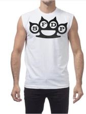 Five Finger Death Punch Logo  PUNK ROCK BAND White MUSCLE SHIRT