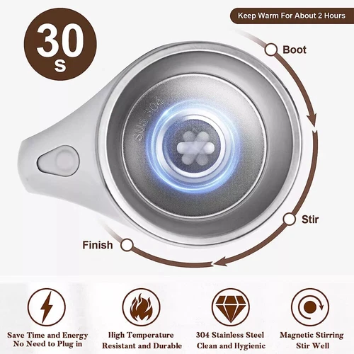 Automatic Self Mixing Magnetic Coffee Cup Stainless Steel Milk Self Stirring Mug - Picture 8 of 20