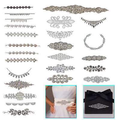 Weddecor Diamante Strass-Motiv Zum Aufbügeln Aufnäher Kristall Patch Hochzeit