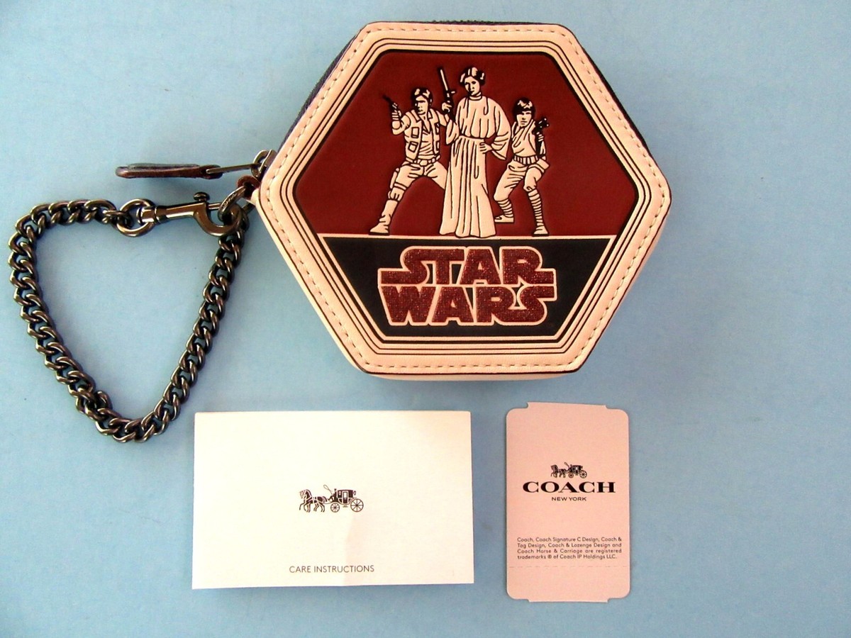 美品　COACH × starwars コラボコインケース COACH】コーチ スムースレザー スターウォーズ コラボ MAY THE