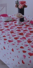 Cupcakes Cashmere Valentine's Day White Red Pink Heart 60x84 Oblong Tablecloth