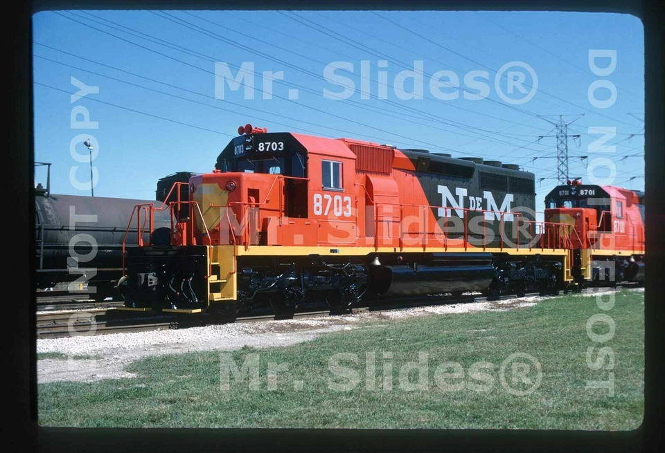 Original Slide NdeM Nacionales de Mexico Fresh Paint SD40-2 8703 LaGrange IL - Image 1 of 1