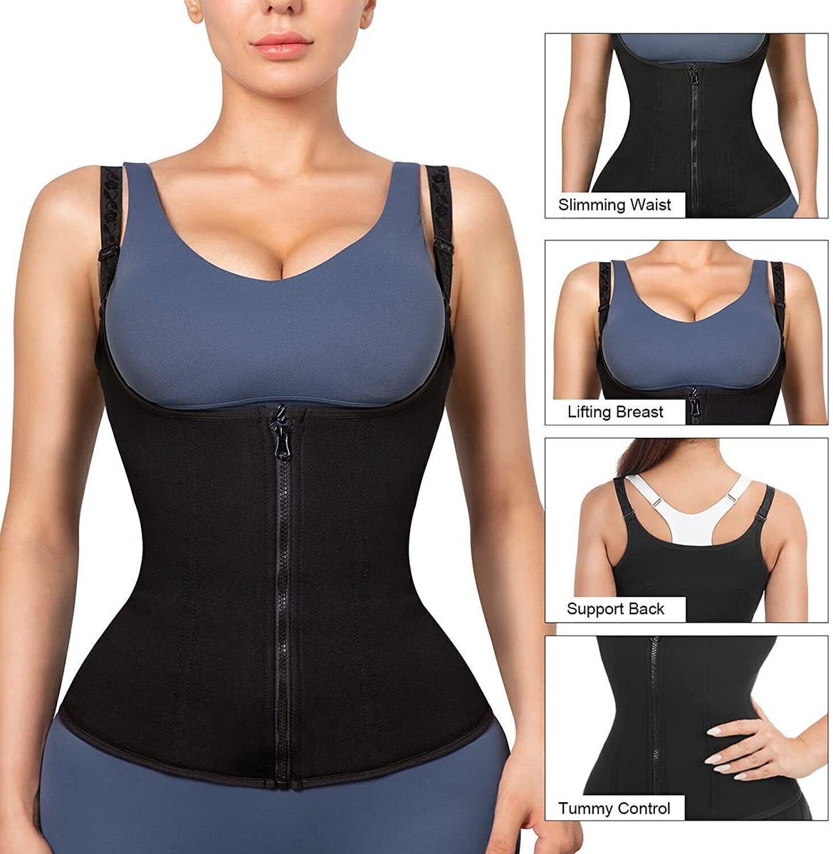 Corset Supplim Body Shaper Skinny Corset Black Latex Waist Trainer