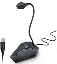 USB Computer Microphone, Plug Lamp Play Desktop Omni directional black 