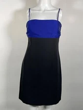 Milly Dress Color Block Blue Black Cocktail Women's Sz 4 NEW NWT N120