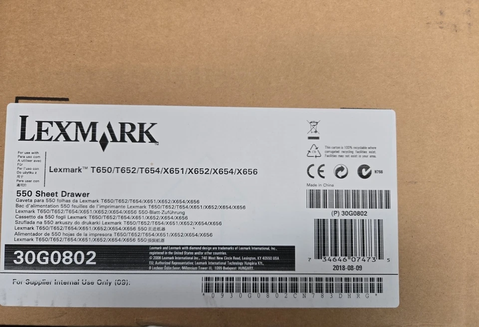 Lexmark 30G0802 550-Sheet Paper Drawer For T650 T652 T654 X651 X652 - Image 2 of 4