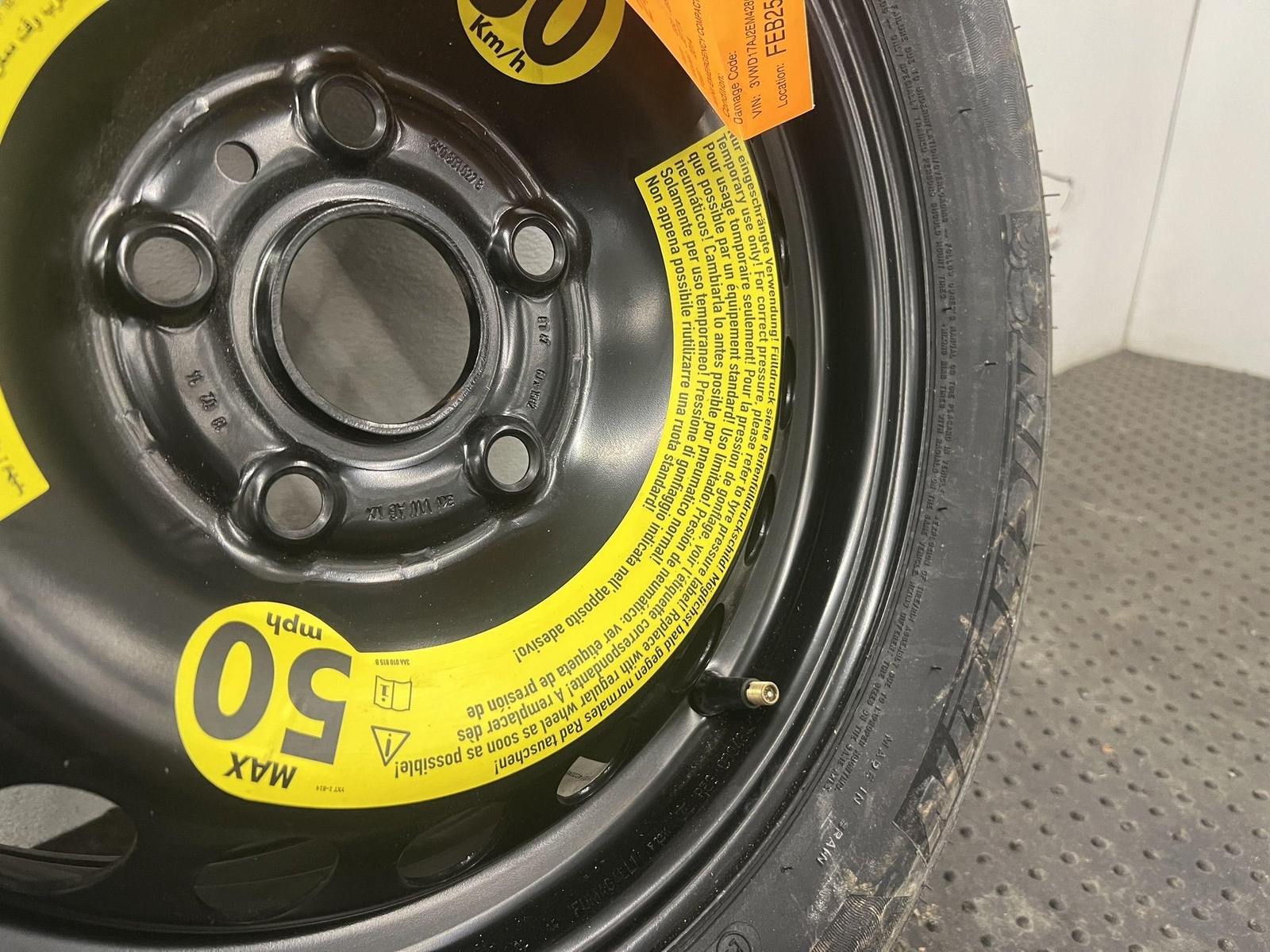 12-18 JETTA MINI EMERGENCY COMPACT SPACE SAVER SPARE WHEEL TIRE 16X3 ...