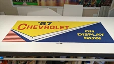 Chevrolet '57 1957 Vintage Style Dealer Promo Banner Chevy ON DISPLAY NOW