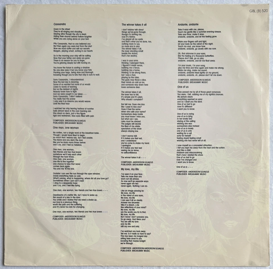 ABBA -Love Songs- Rare South African LP / Unique Sleeve (Vinyl Record) - Image 4 of 4