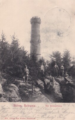 AK Ansichtskarte Der Schneeberg Děčínský Sněžník Böhmische Schweiz 1903