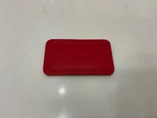 NEW Tumi Small 2” x 1-3/16” Leather Monogram Patch - DARK RED color