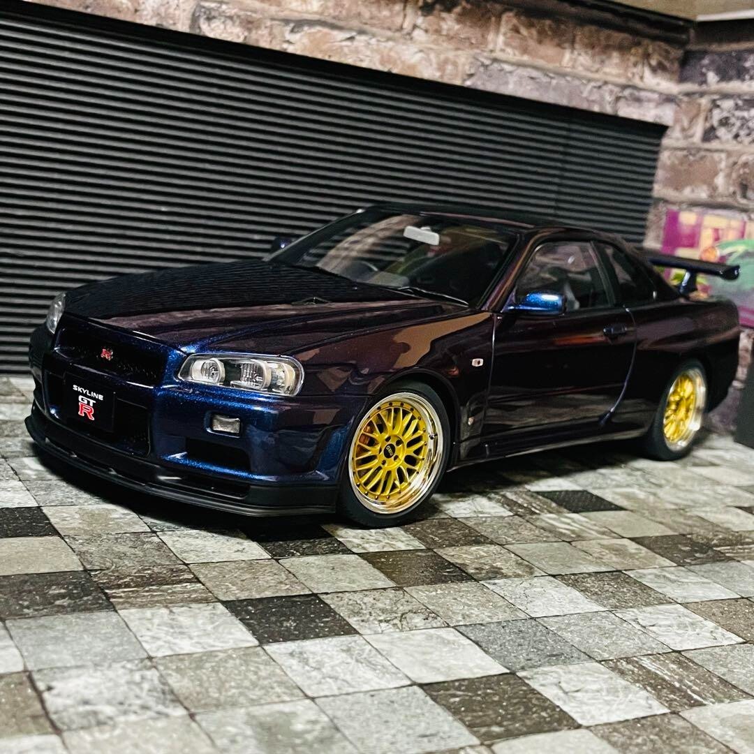 AUTOART 1/18 GT-R R34 Midnight Purple BBS LM