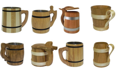 Holz Eiche Bierkrug Tasse Krug Mähne in EU sehr massiv Vatertag 1 Pint