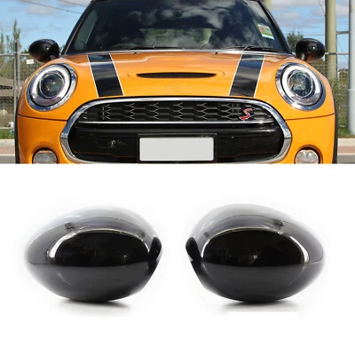 Gloss Black Door Wing Mirror Cover Cap Casing For Mini 2014-2019 F55 F56 F57 F60 - Image 1 of 4