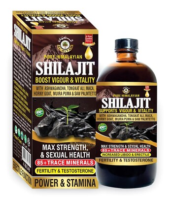 Pure Himalayan Shilajit Supports Vigour & Vitality by Al-Riyan Max Strength 16oz