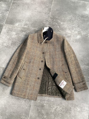 Men's CAMPLIN x HARRIS TWEED Tweed Hunting Shooting Jacket Trench Coat EU 52 L - Picture 2 of 24