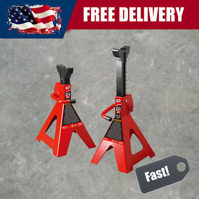 #ad BIG RED Torin 1 Pair Steel Jack Stands Red 12 Ton 24000 lbs Capacity $115.16