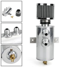 Lata de captura de aceite de motor con deflectores de aluminio 2x AN10 filtro respirador de doble puerto SIL ZE