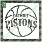 10"x10" Clear Plastic Stencil - Detroit Pistons Basketball (MCA167) (.007")*****