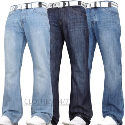 Jeans da Uomo Bootcut Gamba Larga RACCORDO QUALITY Denim King Plus Tutte Le  Taglie Vita | eBay